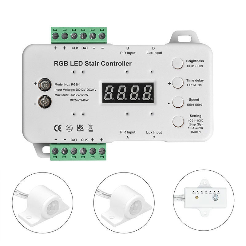 LED Motion Sensor RGB Step Lighting Indoor Stair Controller LED Motion Sensor RGB Step Lighting Indoor Stair Controller